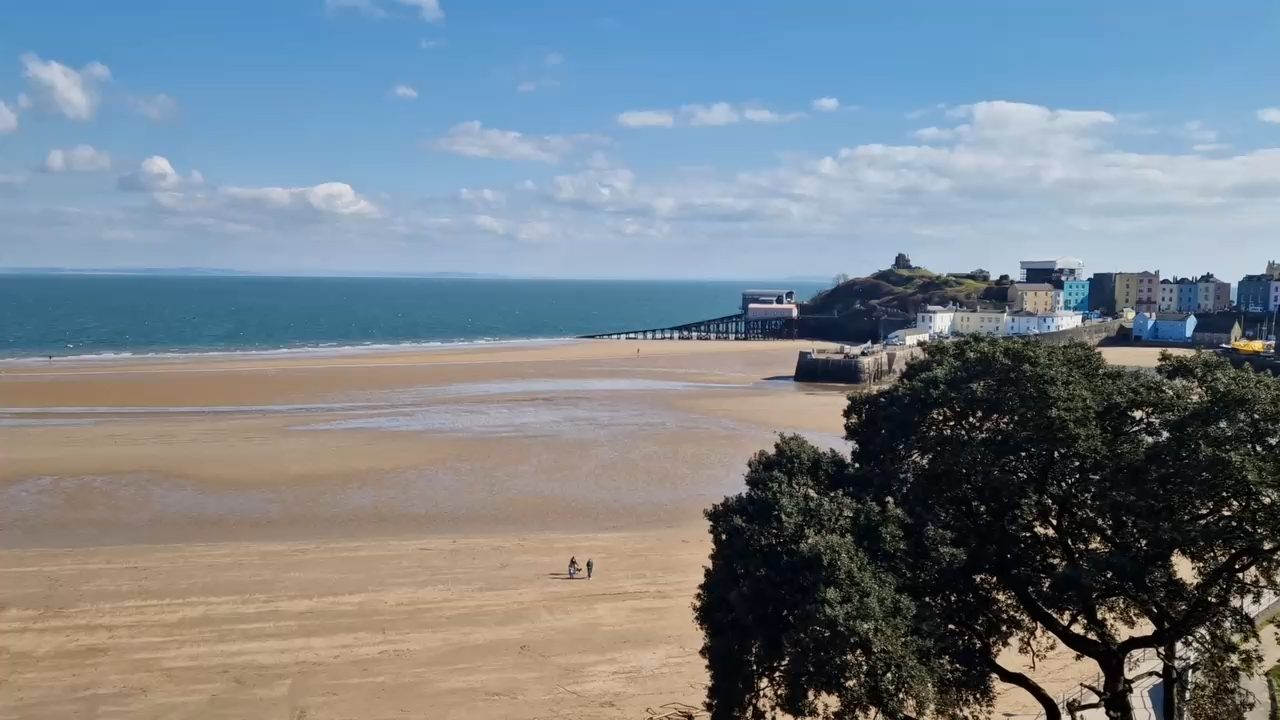 North Beach and Tenby harbour from above